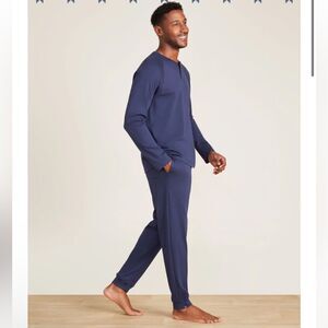 Barefoot Dreams Men’s Pima Jersey Jogger pants Drawstring Sz XXL Blue Ink NWT